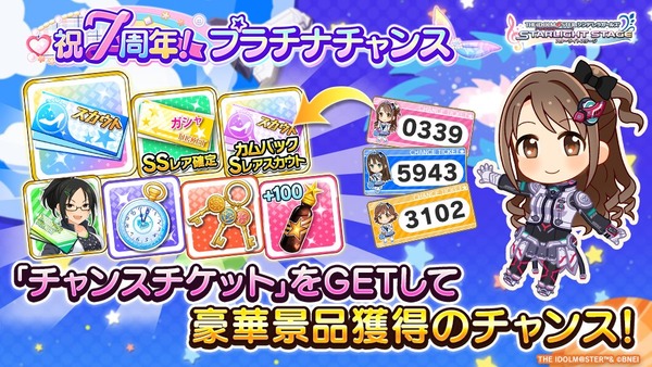 【デレステ】今週末はプラチナチャンスくじの結果発表だぞ